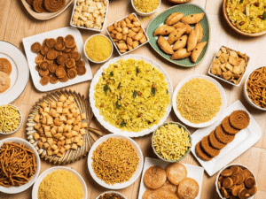 Traditional savory snacks of India